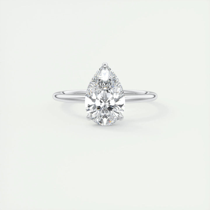 2ct Pear F - VS1 Lab Grown Diamond Solitaire Engagement Ring - Doozy Diamonds