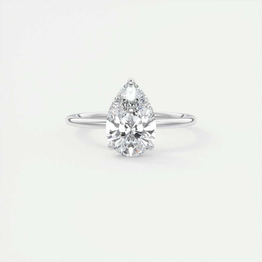 2ct Pear F - VS1 Lab Grown Diamond Solitaire Engagement Ring - Doozy Diamonds