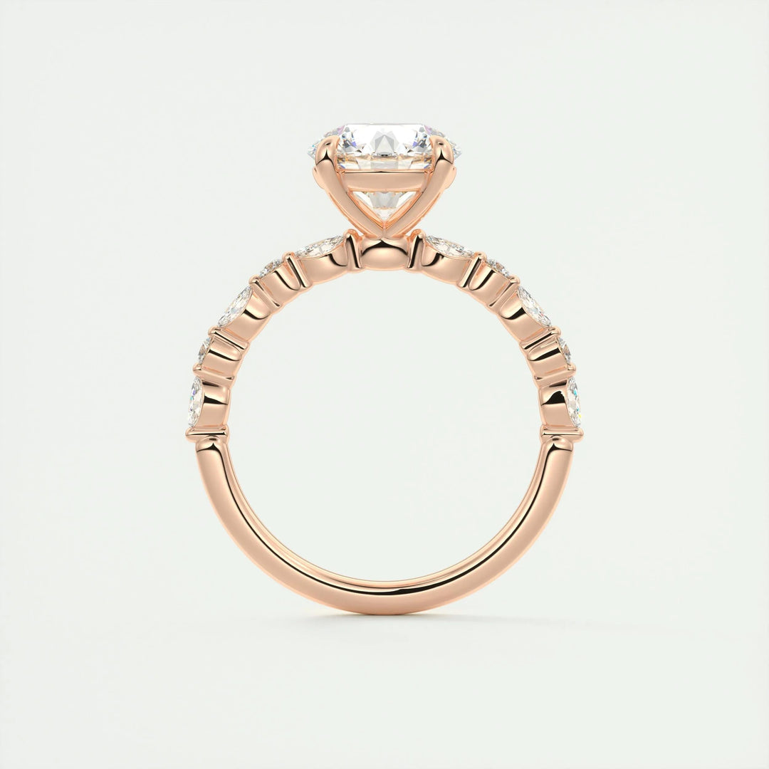 2ct Round F - VS1 Lab Grown Diamond Pave Engagement Ring - Doozy Diamonds
