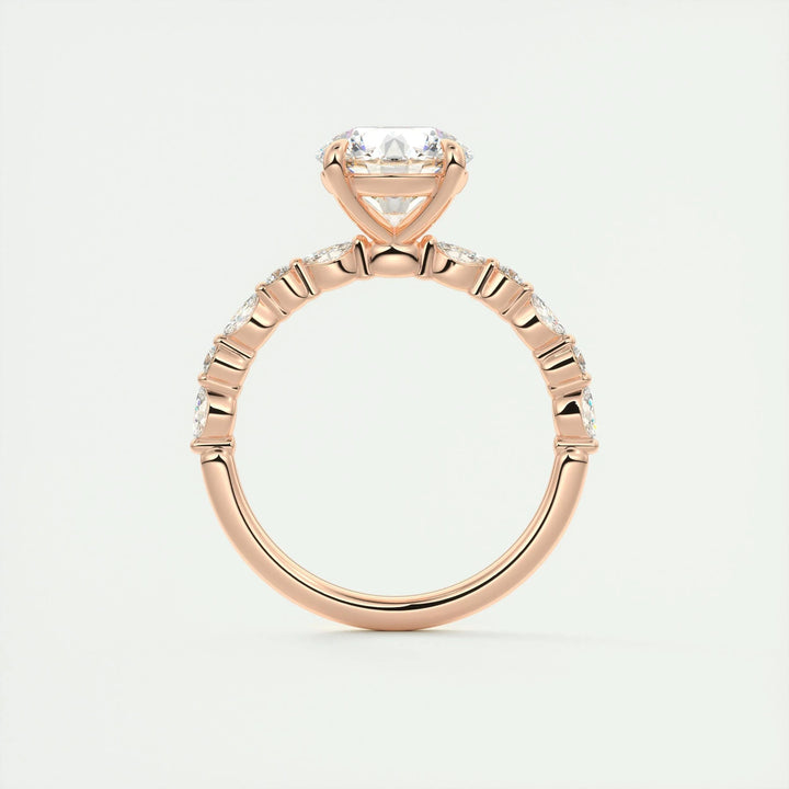 2ct Round F - VS1 Lab Grown Diamond Pave Engagement Ring - Doozy Diamonds