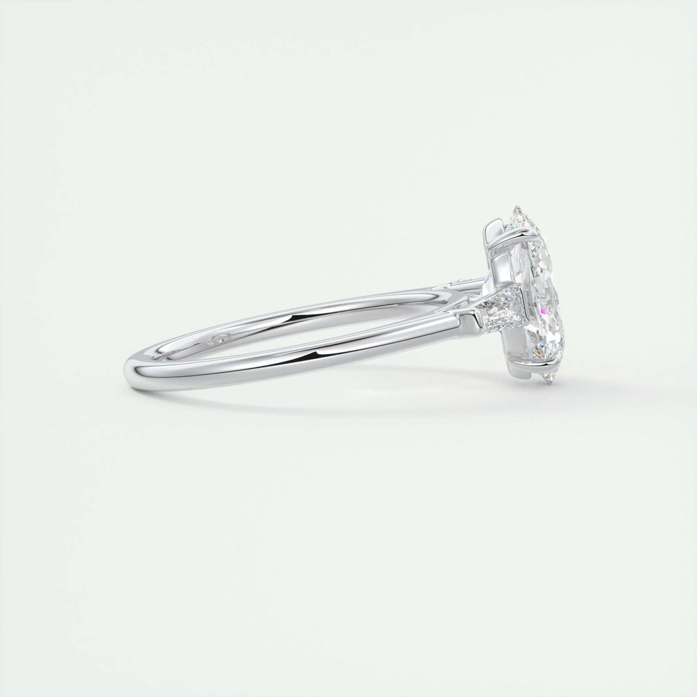 2ct Oval F - VS1 Lab Grown Diamond Three Stones Engagement Ring - Doozy Diamonds