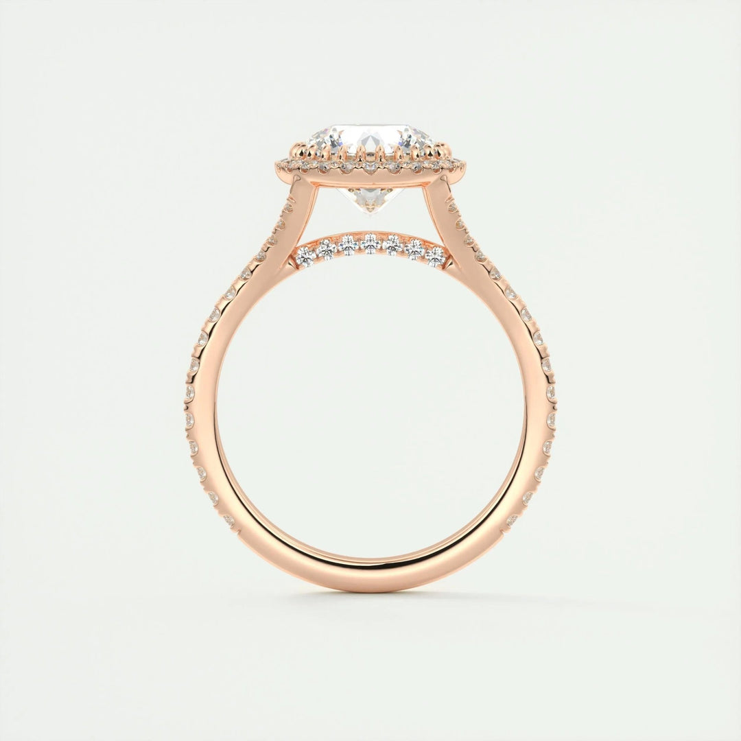 2ct Round Cut Halo F - VS1 Lab Grown Diamond Engagement Ring - Doozy Diamonds