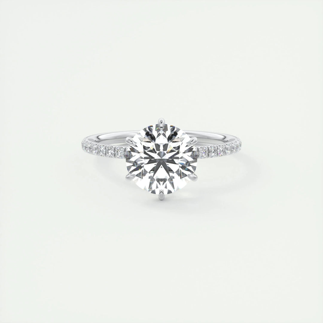 2ct Round F - VS1 Diamond Pave Lag Grown Engagement Ring - Doozy Diamonds