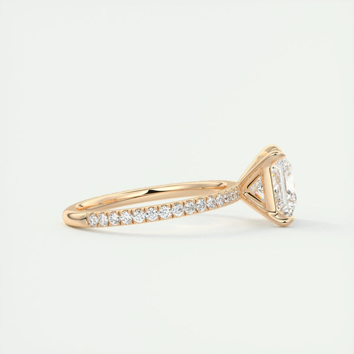 2ct Princess F - VS1 Lab Grown Diamond Pave Engagement Ring - Doozy Diamonds