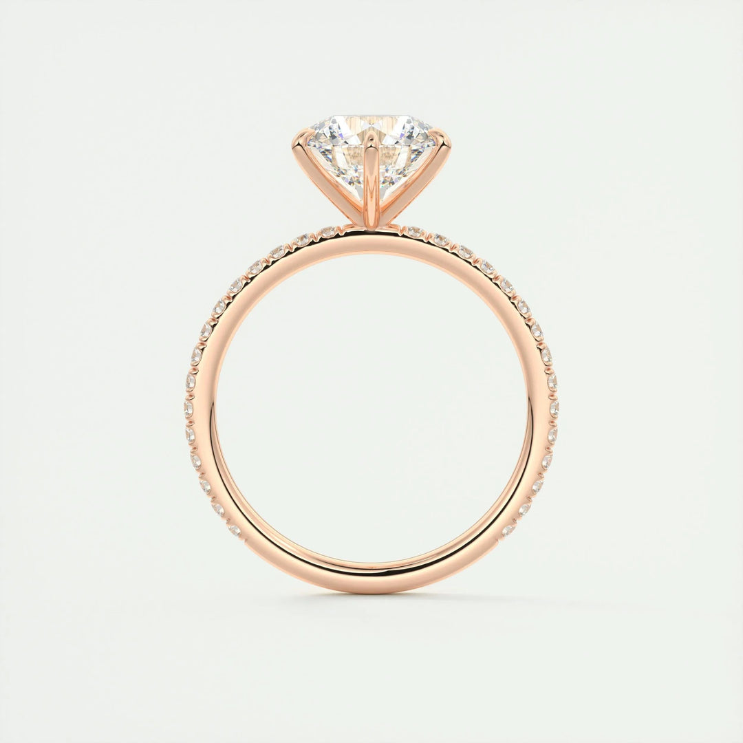 2ct Round F - VS1 Diamond Pave Lag Grown Engagement Ring - Doozy Diamonds
