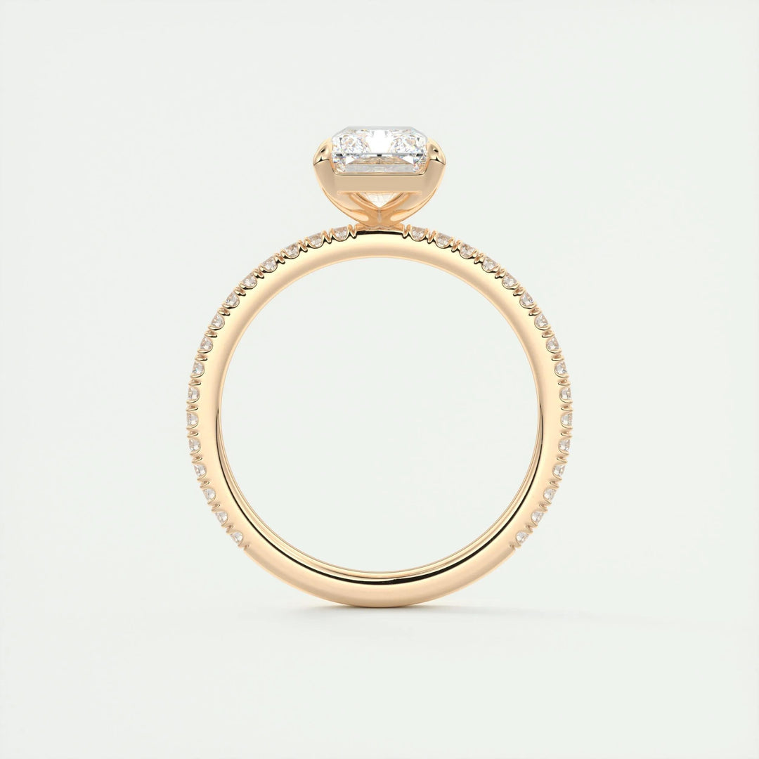 2ct Radiant F - VS1 Lag Grown Diamond Pave Engagement Ring - Doozy Diamonds