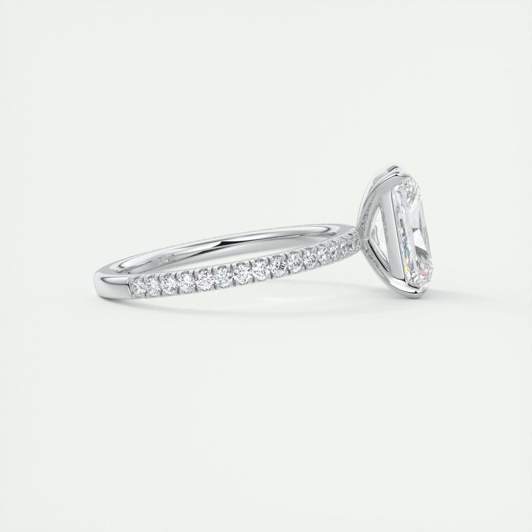 2ct Radiant F - VS1 Lag Grown Diamond Pave Engagement Ring - Doozy Diamonds