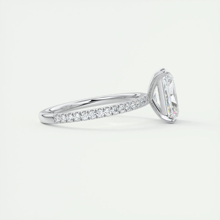 2ct Radiant F - VS1 Lag Grown Diamond Pave Engagement Ring - Doozy Diamonds