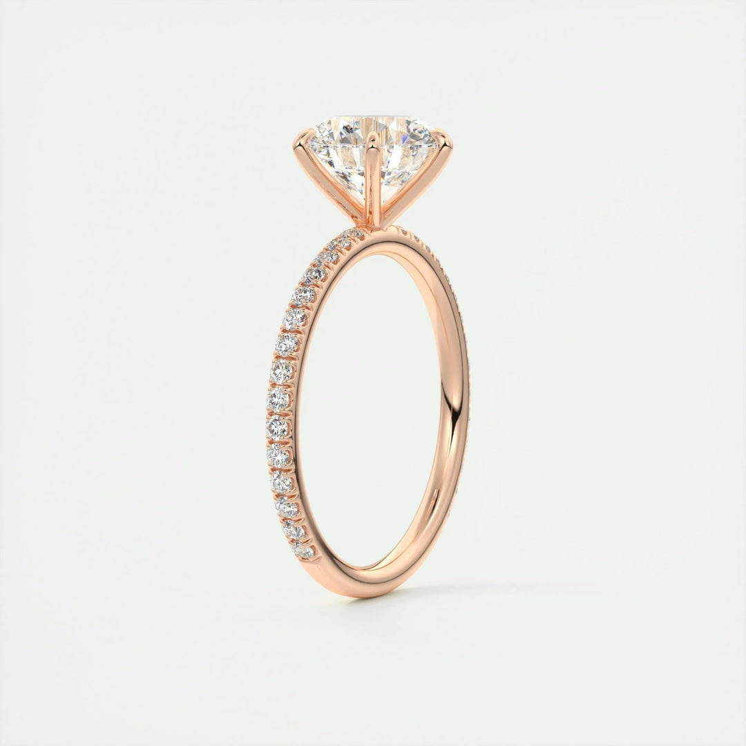 2ct Round F - VS1 Diamond Pave Lag Grown Engagement Ring - Doozy Diamonds