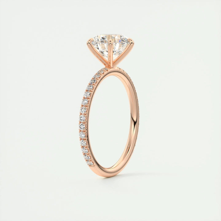 2ct Round F - VS1 Diamond Pave Lag Grown Engagement Ring - Doozy Diamonds