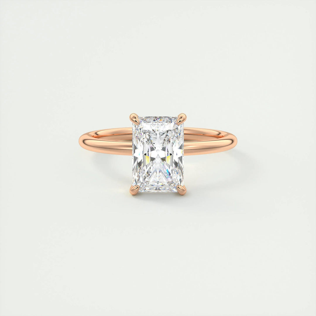 2ct Radiant F - VS1 Lag Grown Diamond Solitaire Engagement Ring - Doozy Diamonds