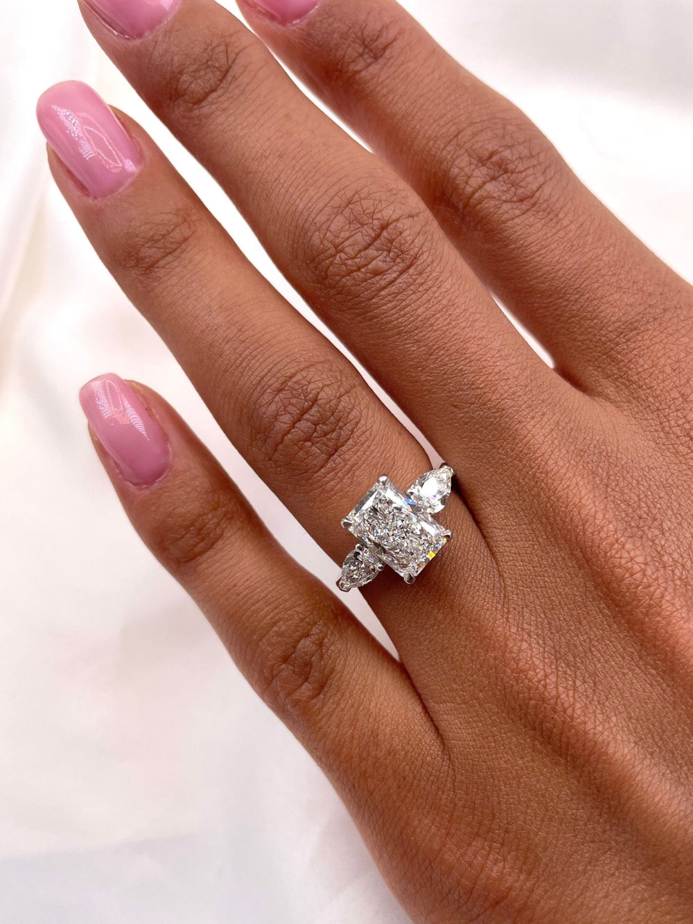 , E color VS clarity radiant diamond ring,