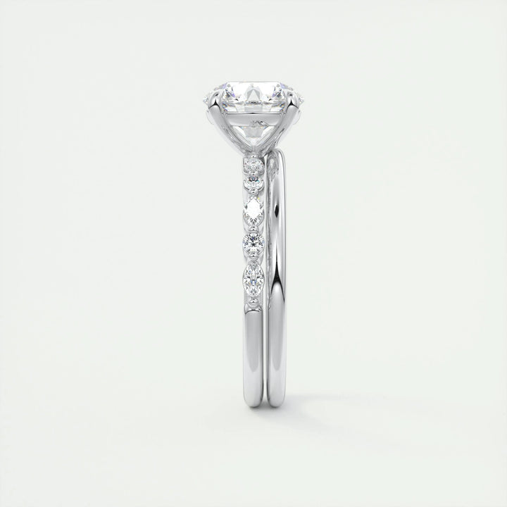 2ct Round F - VS1 Lab Grown Diamond Pave Engagement Ring - Doozy Diamonds
