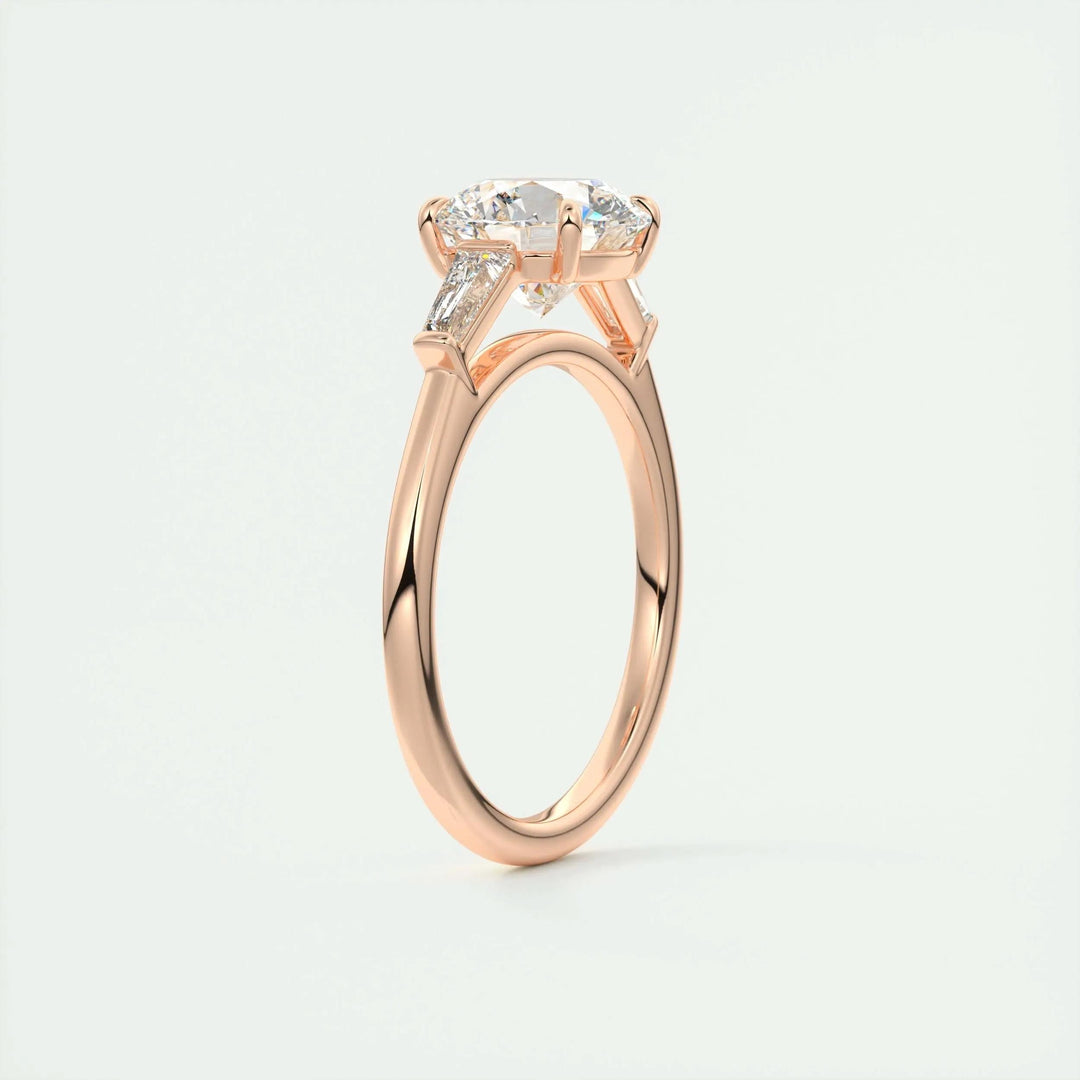 2ct Round F - VS1 Lab Grown Diamond Three Stones Engagement Ring - Doozy Diamonds