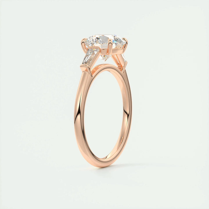 2ct Round F - VS1 Lab Grown Diamond Three Stones Engagement Ring - Doozy Diamonds