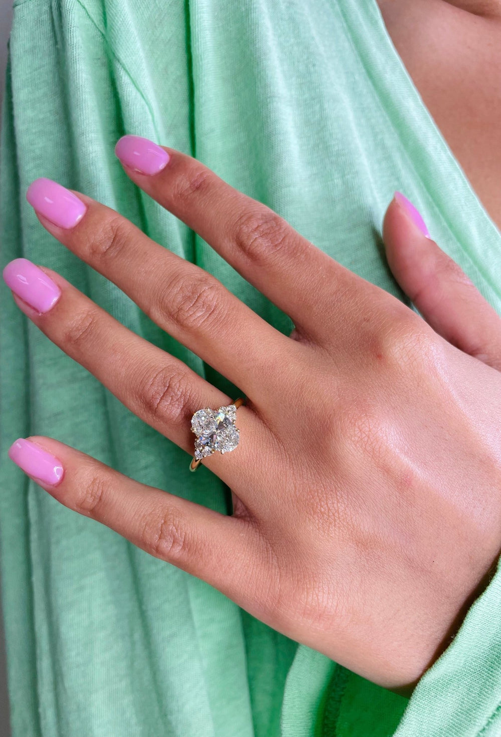 vintage inspired oval cluster ring,