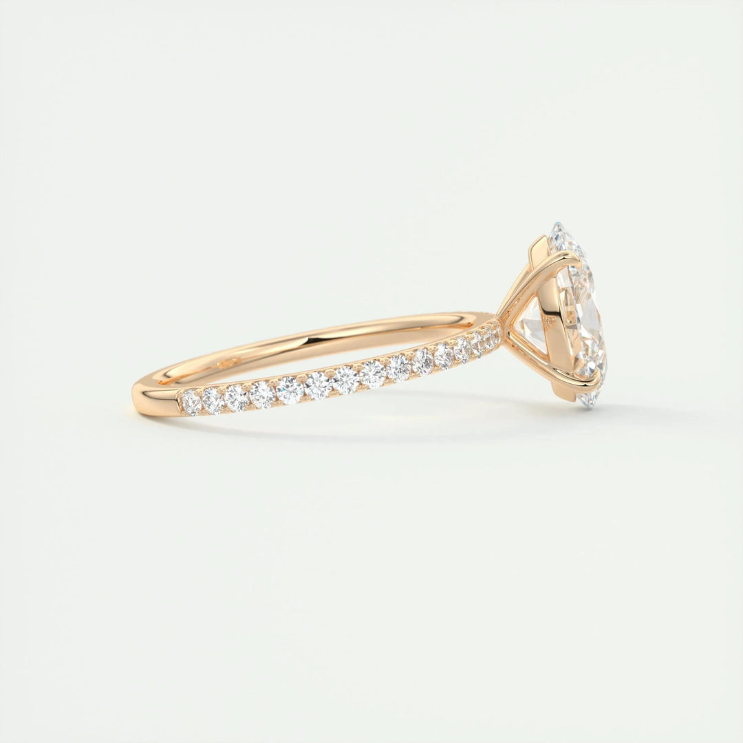 2ct Oval F - VS1 Lab Grown Diamond Pave Engagement Ring - Doozy Diamonds