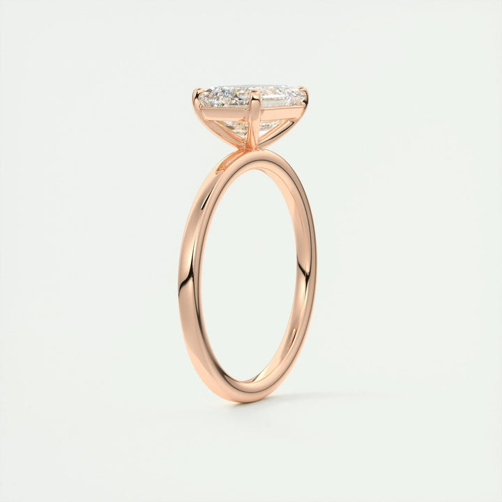 2ct East West Emerald F - VS1 Lab Grown Diamond Solitaire Engagement Ring - Doozy Diamonds