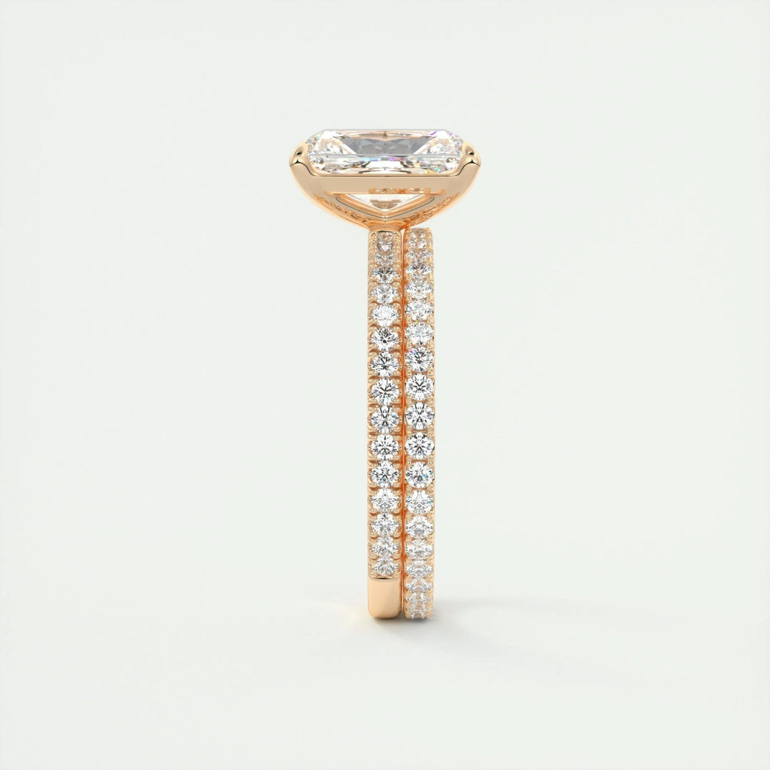 2ct Radiant F - VS1 Lag Grown Diamond Pave Engagement Ring - Doozy Diamonds