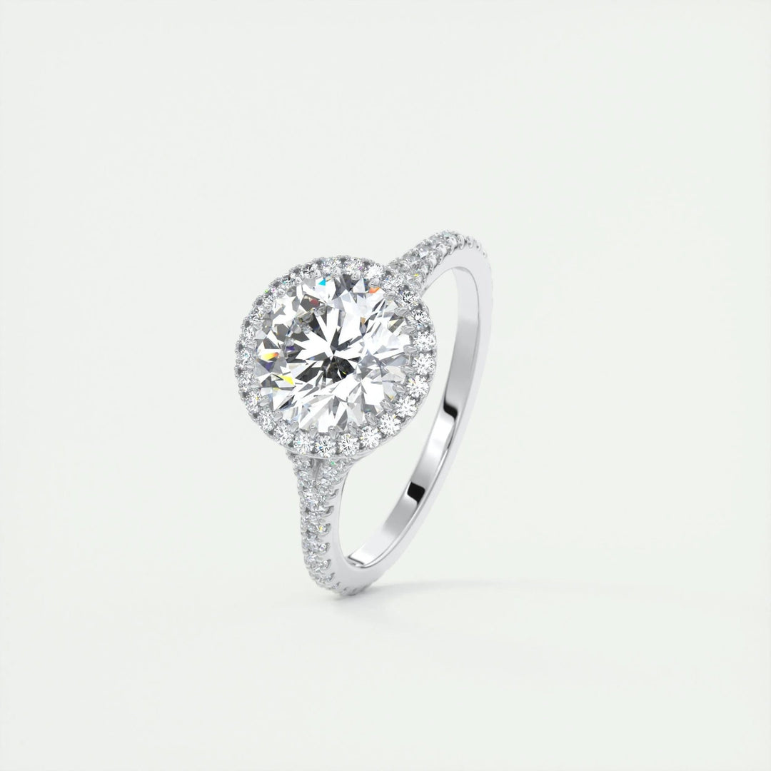 2ct Round Cut Halo F - VS1 Lab Grown Diamond Engagement Ring - Doozy Diamonds