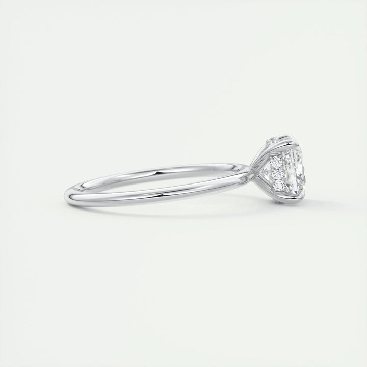 2ct Cushion F- VS1 Lab Grown Diamond Hidden Halo Engagement Ring