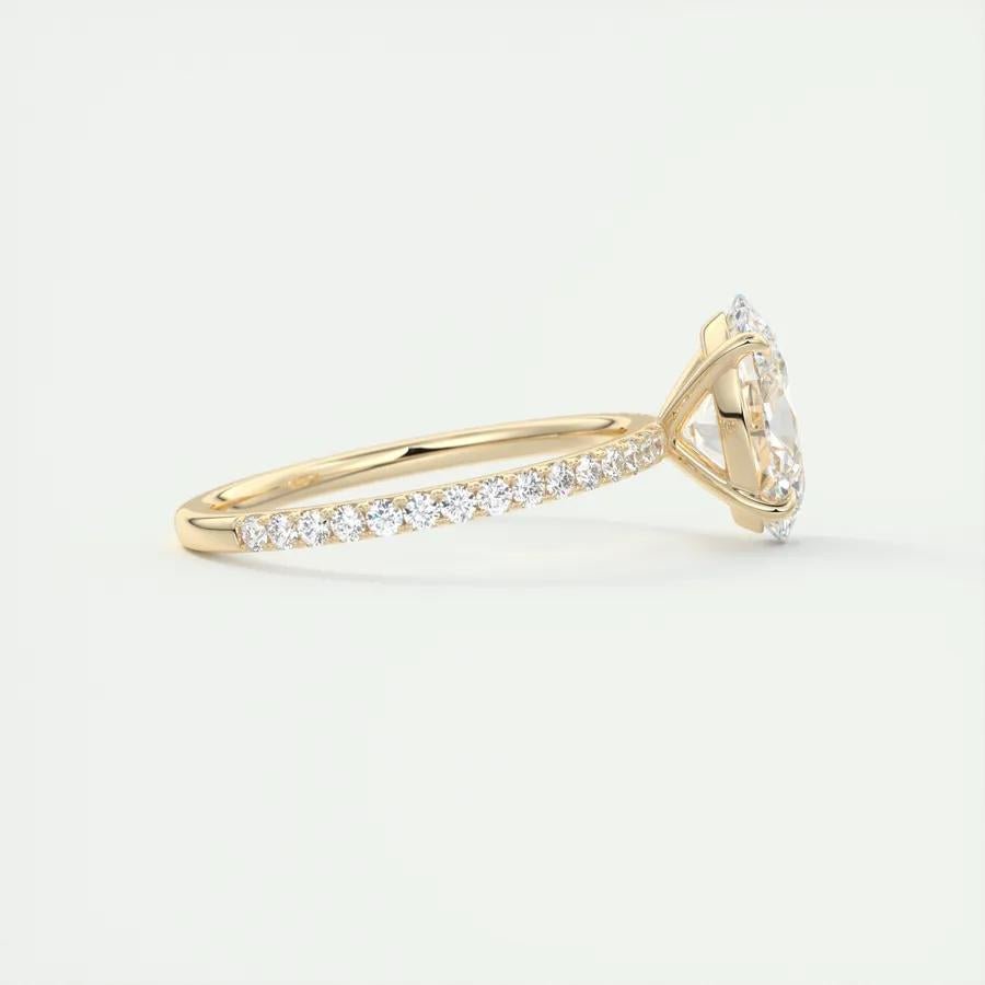 2ct Oval F - VS1 Lab Grown Diamond Pave Engagement Ring - Doozy Diamonds