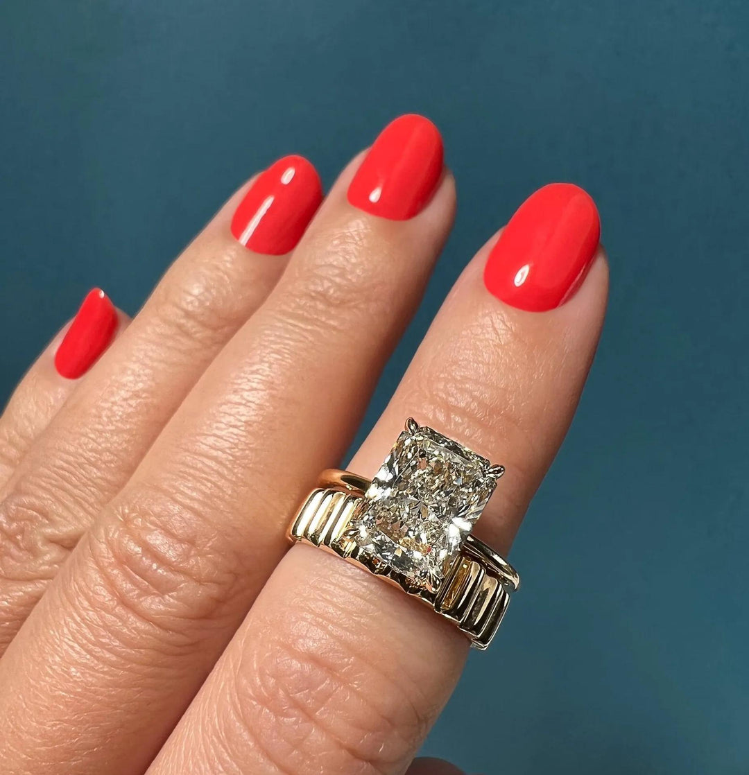 2ct Radiant F - VS1 Lag Grown Diamond Solitaire Engagement Ring - Doozy Diamonds