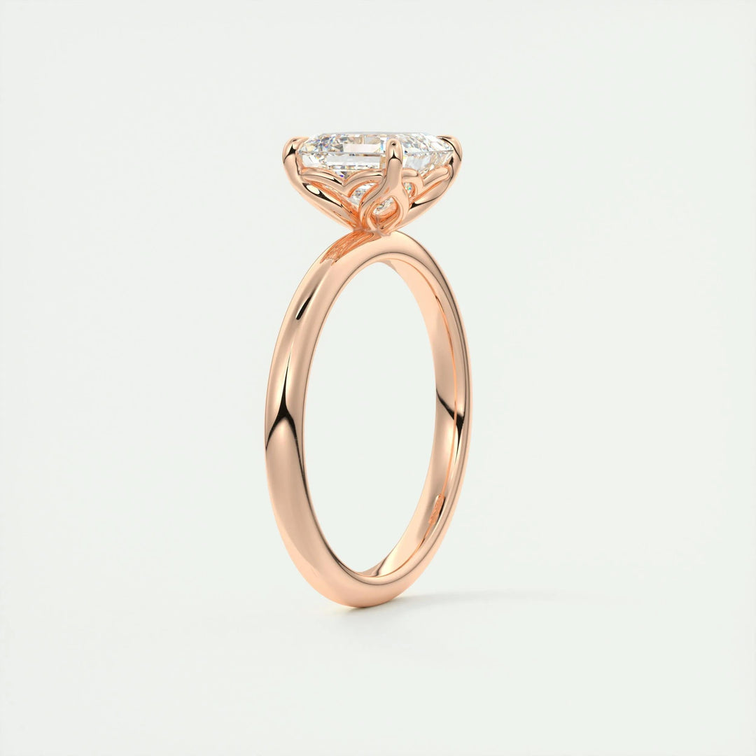 2ct Asscher F- VS1 Diamond Solitaire Lab Grown Engagement Ring