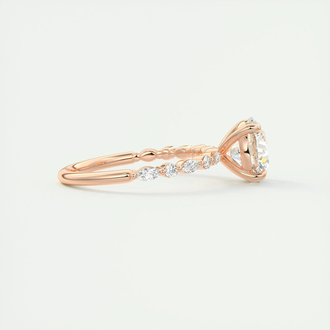 2ct Round F - VS1 Lab Grown Diamond Pave Engagement Ring - Doozy Diamonds