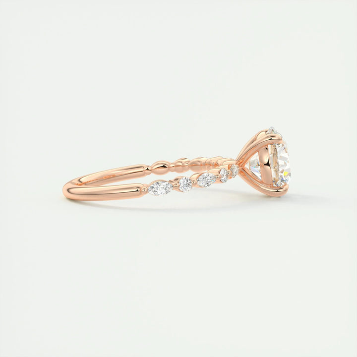 2ct Round F - VS1 Lab Grown Diamond Pave Engagement Ring - Doozy Diamonds