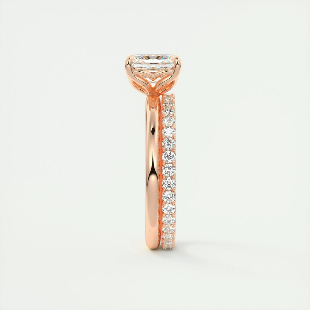 2ct Asscher F- VS1 Diamond Solitaire Engagement Ring