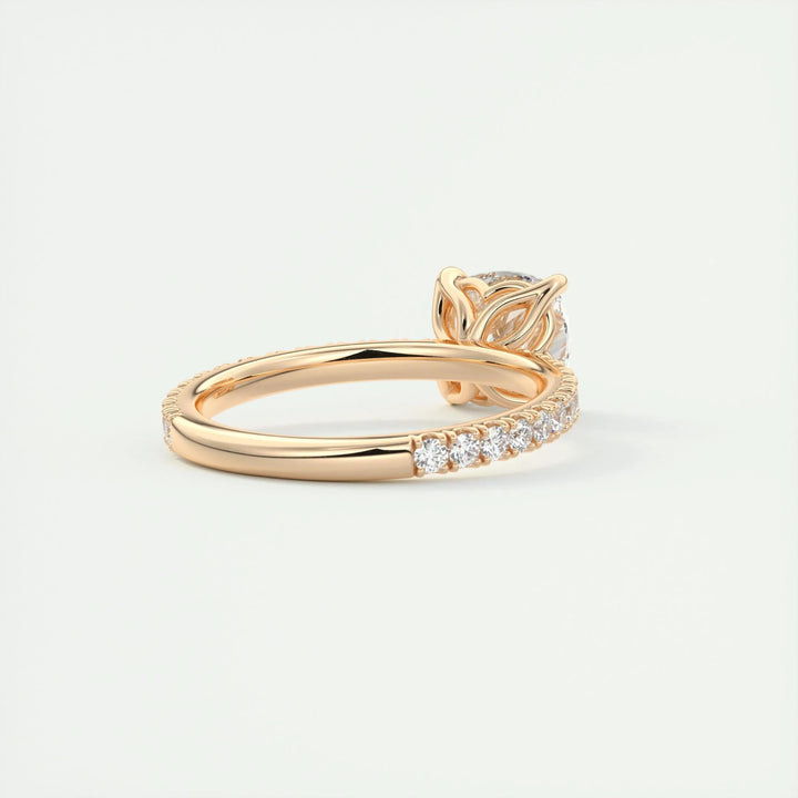 2ct Cushion F- VS1 Diamond Pave Engagement Ring