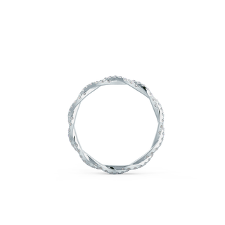 2.0mm Round Brilliant Cut Full Eternity Twisted Infinite Wedding Band