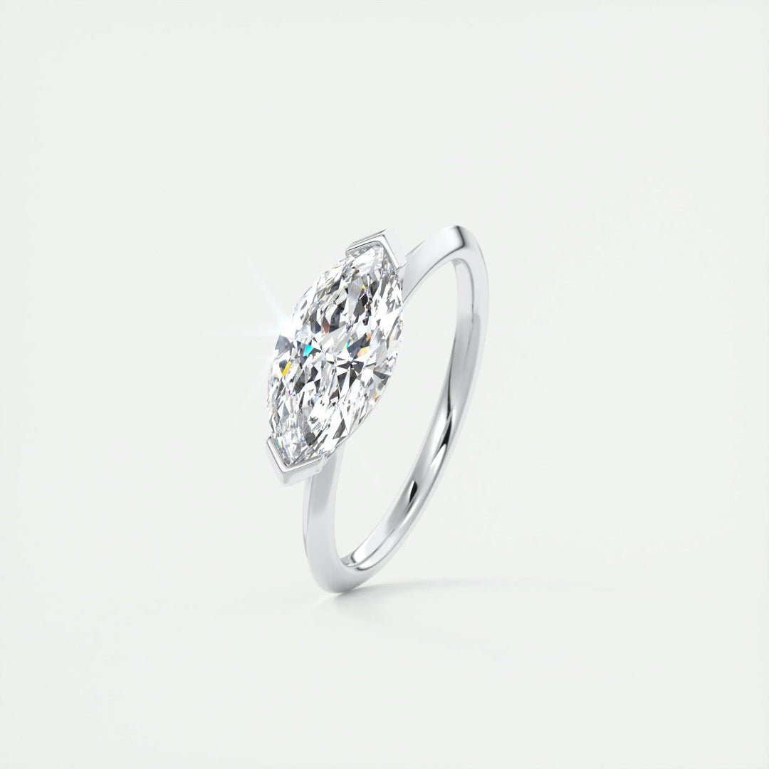 2ct Marquise F - VS1 Lab Grown Diamond Solitaire Engagement Ring - Doozy Diamonds