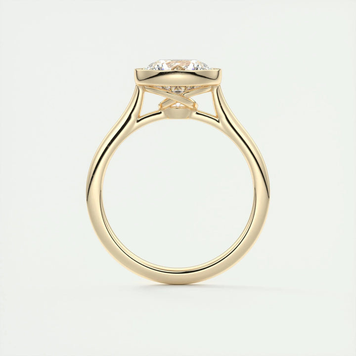 2ct Bezel Set Round F- VS1 Diamond Solitaire Lab Grown Engagement Ring