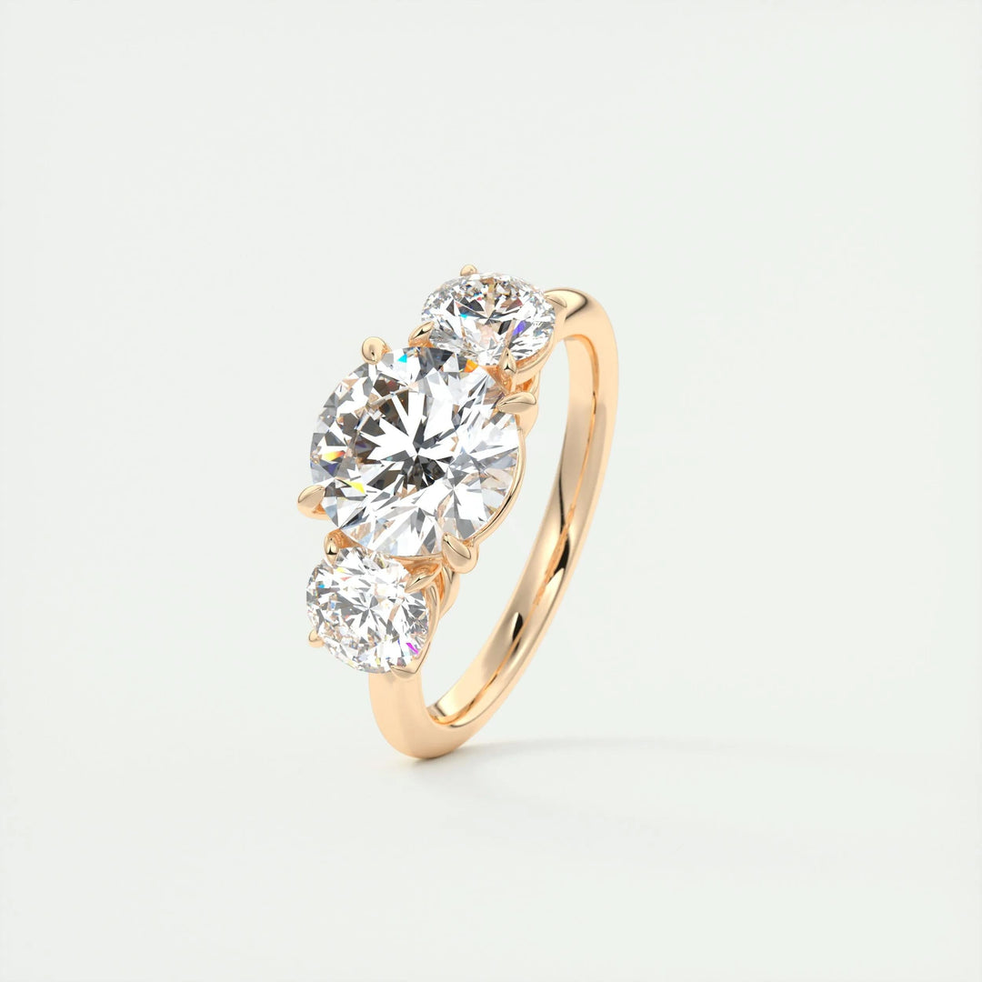 2ct Round Cut Three Stone F - VS1 Diamond Lab Grown Engagement Ring - Doozy Diamonds