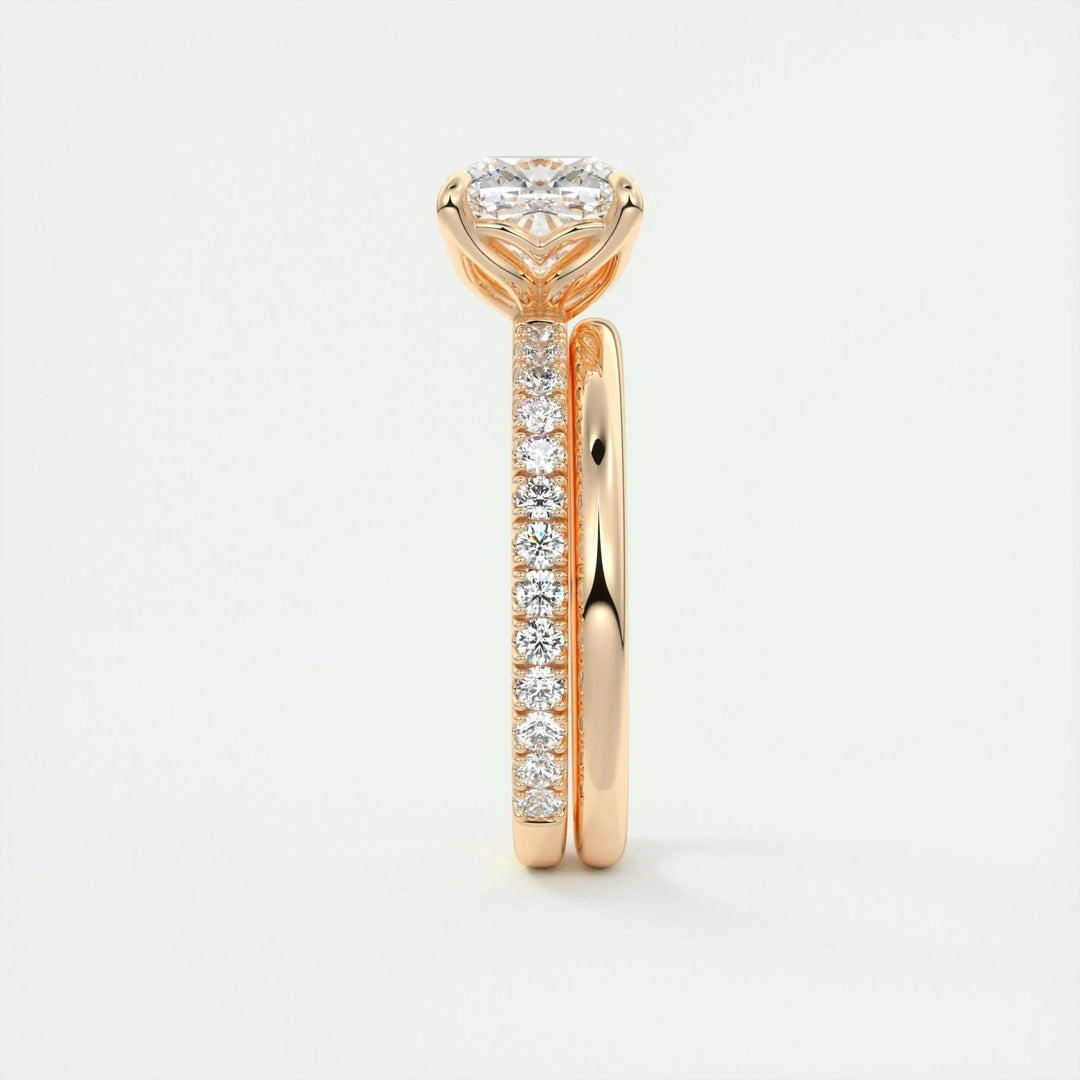 2ct Cushion F- VS1 Diamond Pave Engagement Ring