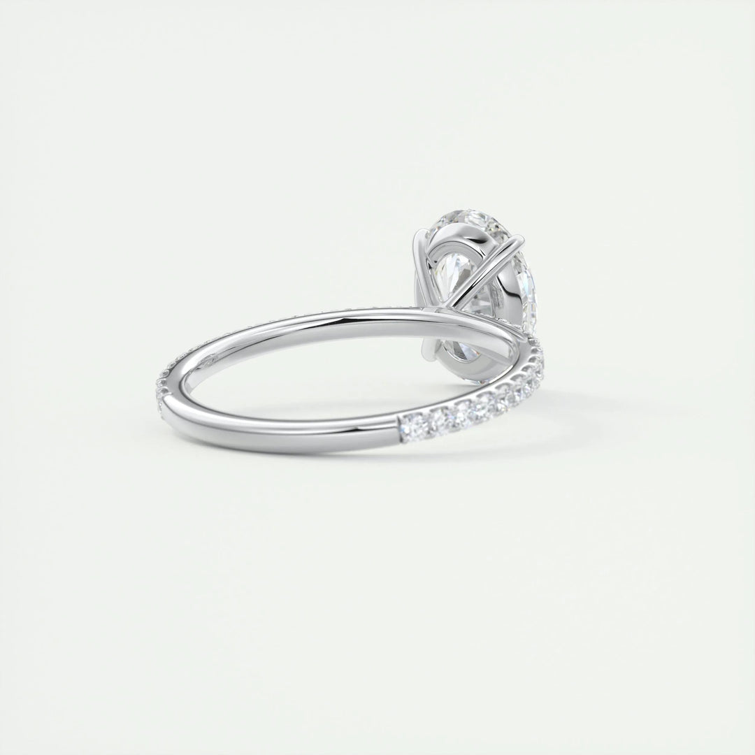 2ct Oval F - VS1 Lab Grown Diamond Pave Engagement Ring - Doozy Diamonds
