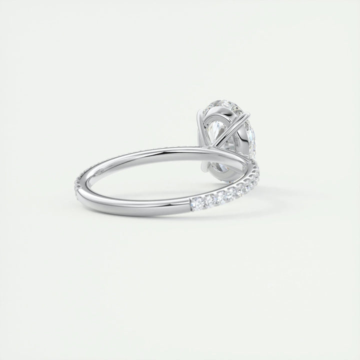 2ct Oval F - VS1 Lab Grown Diamond Pave Engagement Ring - Doozy Diamonds