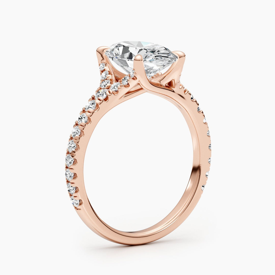lab grown oval diamond bridal ring,