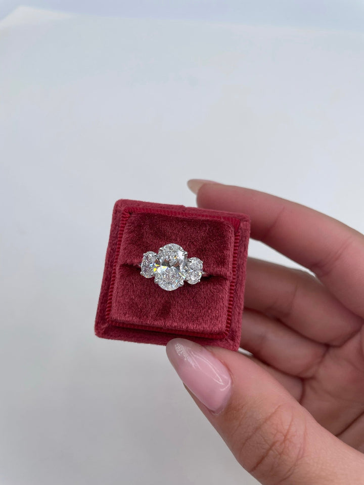 lab grown oval diamond bridal ring