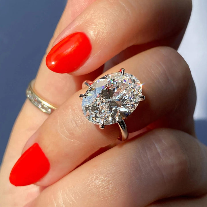 2ct Oval F - VS1 Lab Grown Diamond Hidden Halo Engagement Ring - Doozy Diamonds