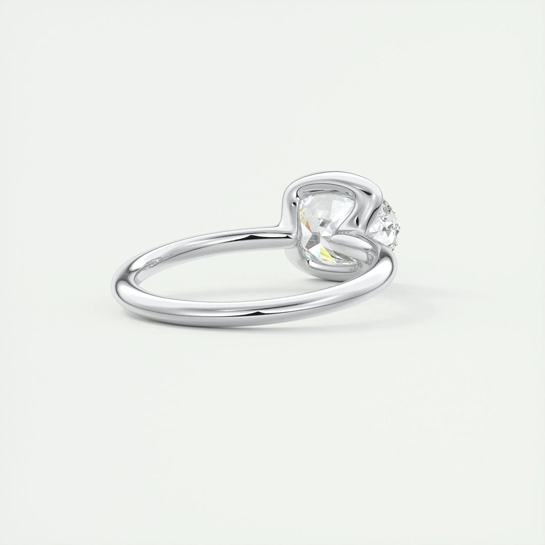 2ct Oval Cut Unique Bezel Lab Grown Diamond Solitaire Engagement Ring - Doozy Diamonds