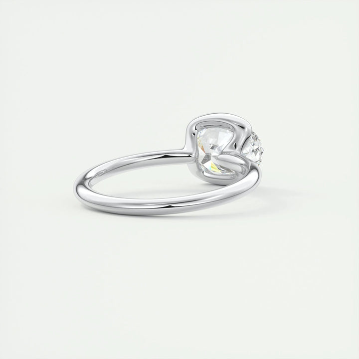 2ct Oval Cut Unique Bezel Lab Grown Diamond Solitaire Engagement Ring - Doozy Diamonds