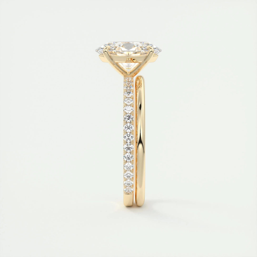 2ct Oval F - VS1 Lab Grown Diamond Pave Engagement Ring - Doozy Diamonds