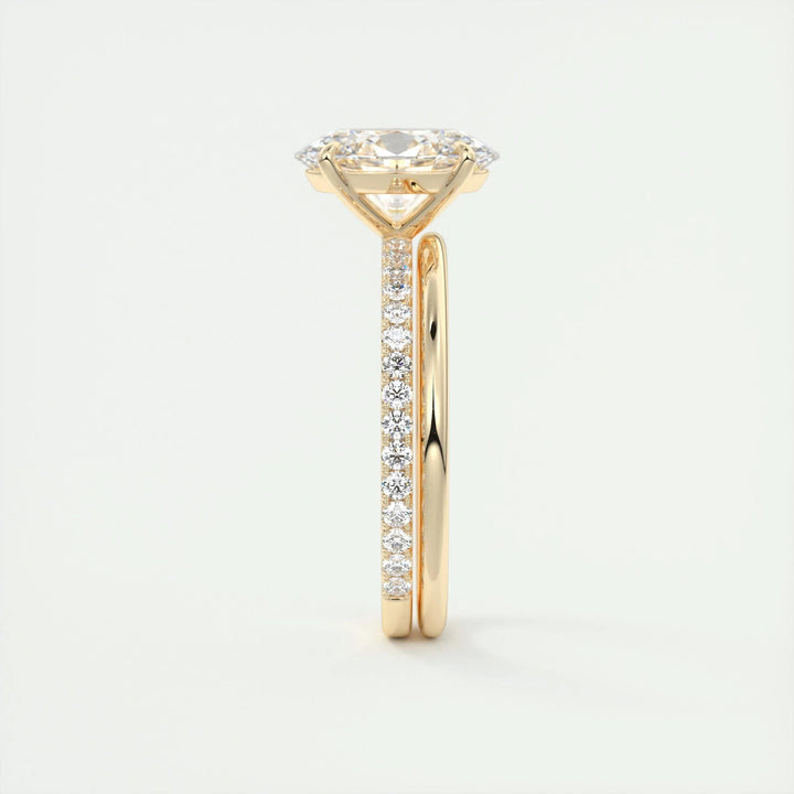 2ct Oval F - VS1 Lab Grown Diamond Pave Engagement Ring - Doozy Diamonds