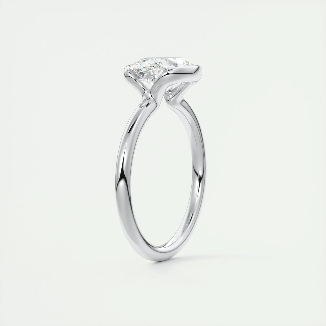 2ct Oval Cut Unique Bezel Lab Grown Diamond Solitaire Engagement Ring - Doozy Diamonds