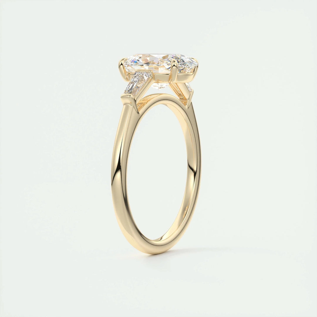 2ct Oval F - VS1 Lab Grown Diamond Three Stones Engagement Ring - Doozy Diamonds