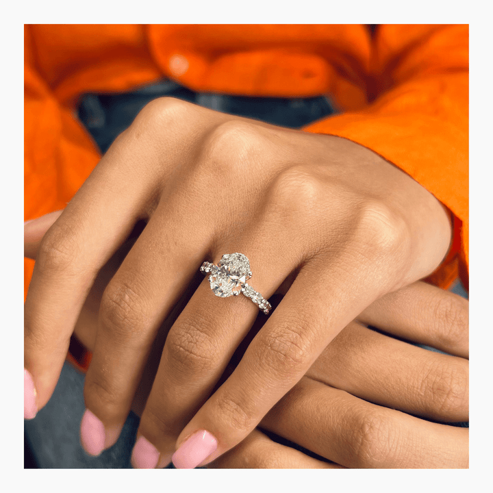 sparkling oval diamond ring