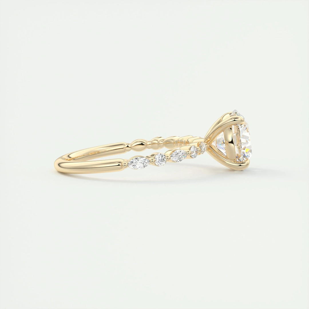 2ct Round F - VS1 Lab Grown Diamond Pave Engagement Ring - Doozy Diamonds